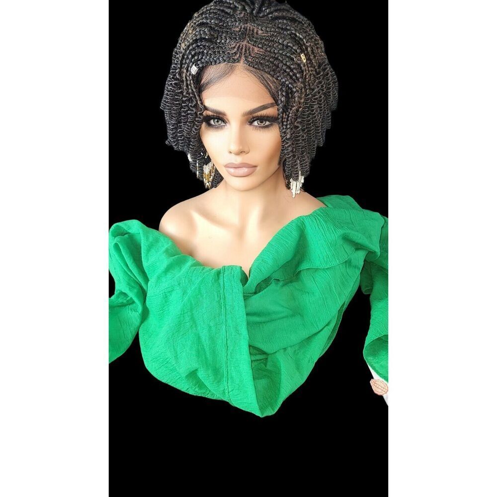Braided Wig Handmade Micro Millions Braids, Short Kinky Twists, NWT, Short - Picture 5 of 15